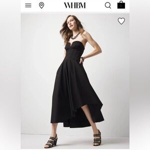 White House Black Market Black High-Low Corset Halter Dress, Size 00, NWT.